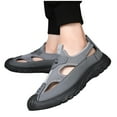 thumbnail image 4 of Men's Sandals, Arch Support Slides Fashion Casual Spring And Summer Hollow Mesh Breathable Soft Sole Soft Leather Toe Slip-On Outdoor Sandals, 4 of 8