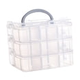 thumbnail image 1 of yuksok 18 Grid Organizer Box 3 Layer Storage Container for Beads Embroidery Jewelry Clear, 1 of 9