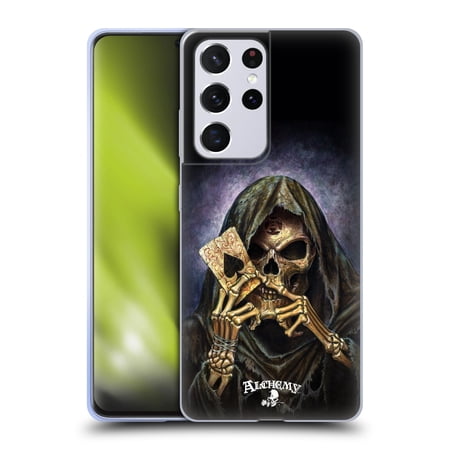 Head Case Designs Officially Licensed Alchemy Gothic Skull And Cards Reaper's Ace Soft Gel Case Compatible with Samsung Galaxy S21 Ultra 5G