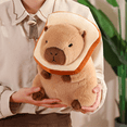 thumbnail image 5 of Cute Capybara Plush Pillow with Wearable Toast Headwear Kawaii Bread Capybara Stuffed Animals Toys Hugging Gifts 30cm, 5 of 5