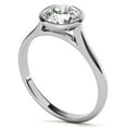 thumbnail image 5 of Solitaire Brilliance 2CT Round Cut Lab Grown Diamond Bezel Set Engagement Ring 18K White Gold, Ring Size 10.5, 5 of 5