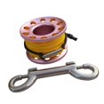 thumbnail image 3 of 15m Scuba Diving Aluminum Alloy Spool Finger Compact Reel Dual End with Bolt Snap Hook Pink, 3 of 9