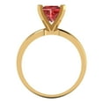thumbnail image 4 of Clara Pucci 14K Yellow Gold Solid Gold Garnet Solitaire Anniversary Ring for Women - 1.5 cttw Princess Cut, 4 of 8
