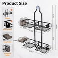 thumbnail image 2 of Beslands Hanging Shower Caddy for Handheld Shower head, Sturdy Rustproof Shower Organizer with Soap Basket & 10+ Hooks, Anti-Swing Bathroom Storage Shelf, Black for summer, 2 of 5