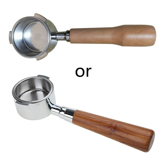 51mm Coffee Machine Filter Holder ECO680 685 Bottomless Portafilter with Wooden Handle Replacement Accessory