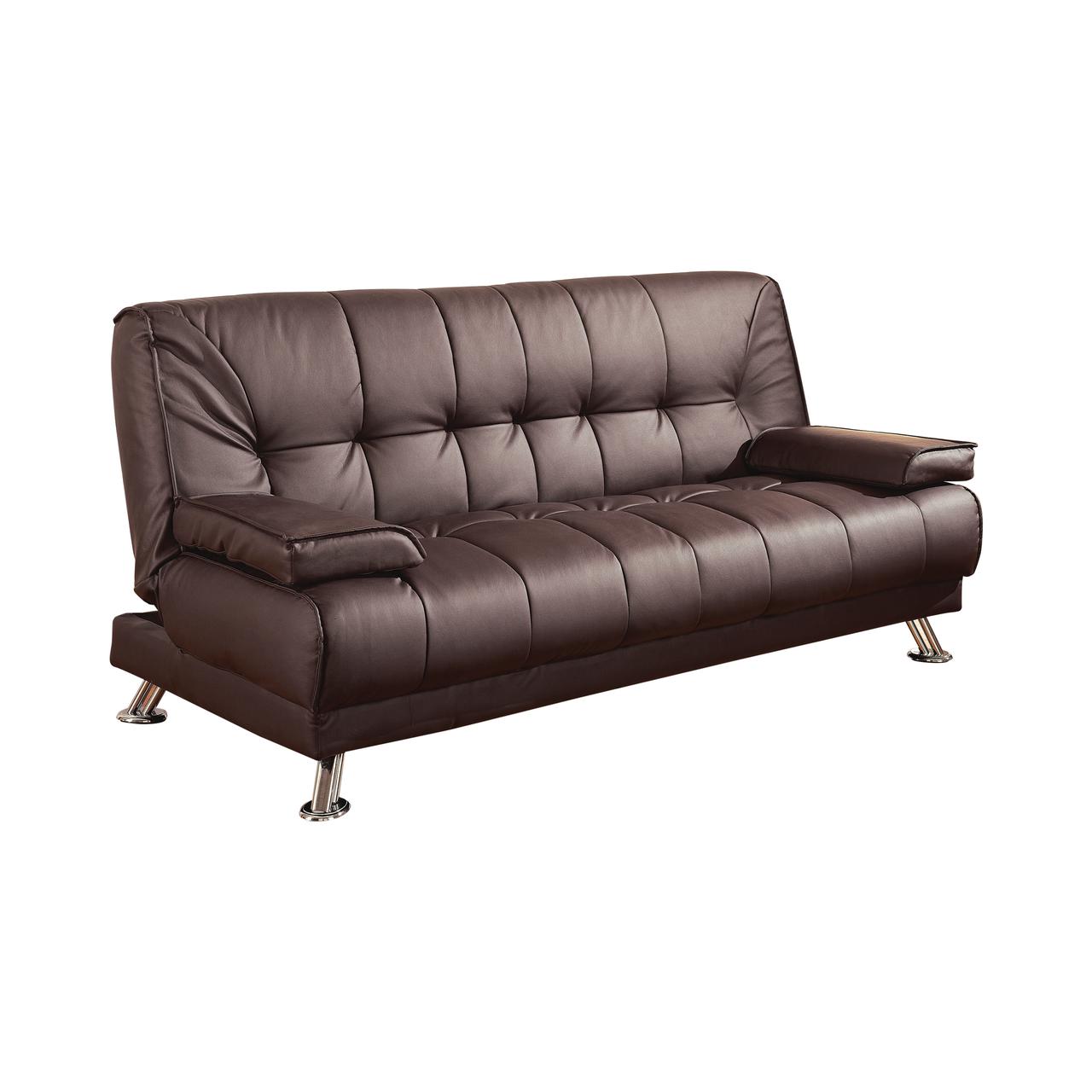 Braxton Leatherette Sofa Bed, Brown - Walmart.com - Walmart.com