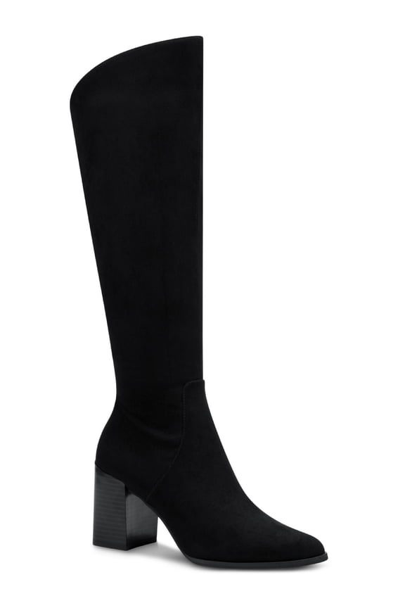 Womens Wylde Faux Suede Block Heel Knee-High Boots