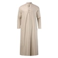 thumbnail image 4 of TBWNWG Men's Solid Color Button Down Loose Fit Comfortable Thobe Robe for Daily Wear,Size M, 4 of 7