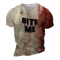 thumbnail image 2 of Chemise Décontractée d'Halloween pour Homme avec Imprimé de Sang, Manches Courtes, Col Rond, 2 of 5
