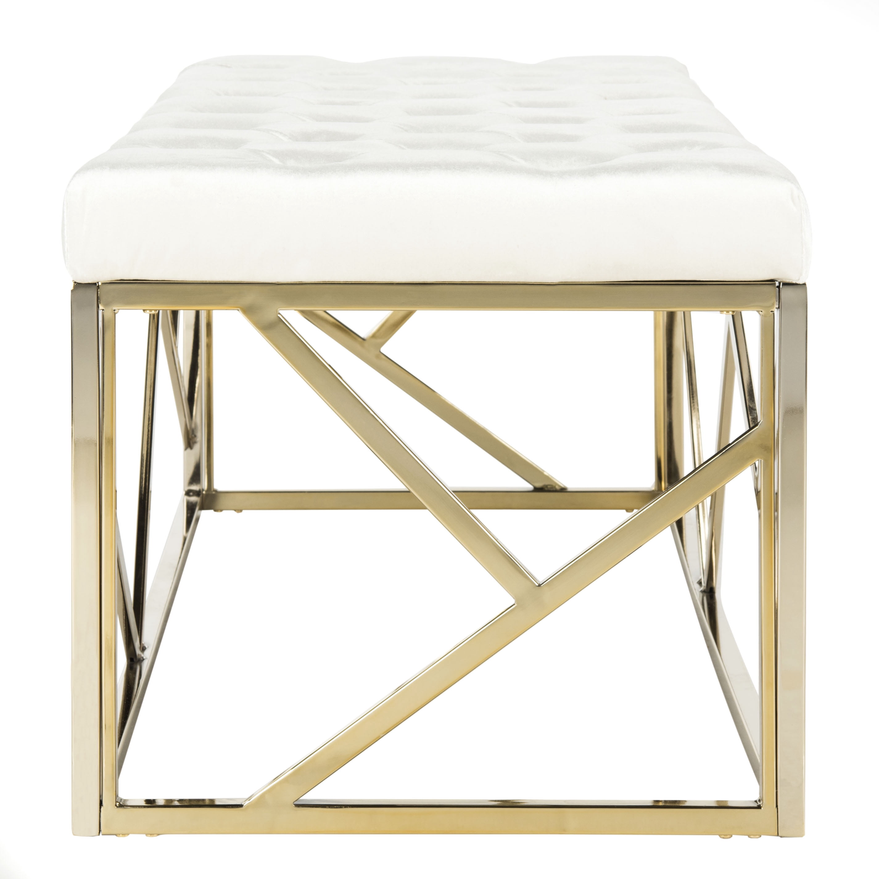 Safavieh Farah Modern Glam Rectangular Tufted Bench