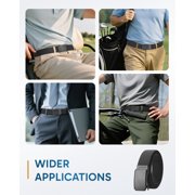 FAIRWIN Ratchet Belts for Men Nylon Web Golf Work Belt with Automatic Buckle, Black