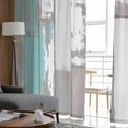 thumbnail image 4 of Turquoise Gray Semi Sheer Curtains 108 Inch Length 2 Panels Set, Country Retro Mottled Texture Wood Grain Sheer Kitchen Curtain Privacy Voile Window Curtain for Living Room Bedroom Rod Pocket Drapes, 4 of 7