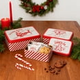 thumbnail image 2 of Christmas Cookie Tins Set of 3, Rectangle Holiday Gift Boxes - Metal Storage Tins for Storing Cookies, Snacks, Chocolates, Vintage Design for Storage & Christmas Decoration, 2 of 5