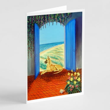 Caroline's Treasures Great Dane Greeting Cards with Envelopes, 5" x 7" (8 Count)
