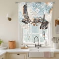 thumbnail image 3 of Sea Turtle Coastal Tie Up Curtain Valance for Window, Adjustable Rod Pocket Window Curtains Shades, Nautical Summer Beach Starfish Light Filtering Valance Drapes for Cafe Living Room Bedroom 42"x54", 3 of 9
