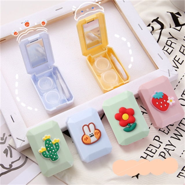 Weekly Deals! Gspmoly Tweezers for Eyebrows, Travel Outdoor Cute Mini Fruit Shape Storage C^Ontact L^Ens Case Mirror Box Container Precision Tweezers