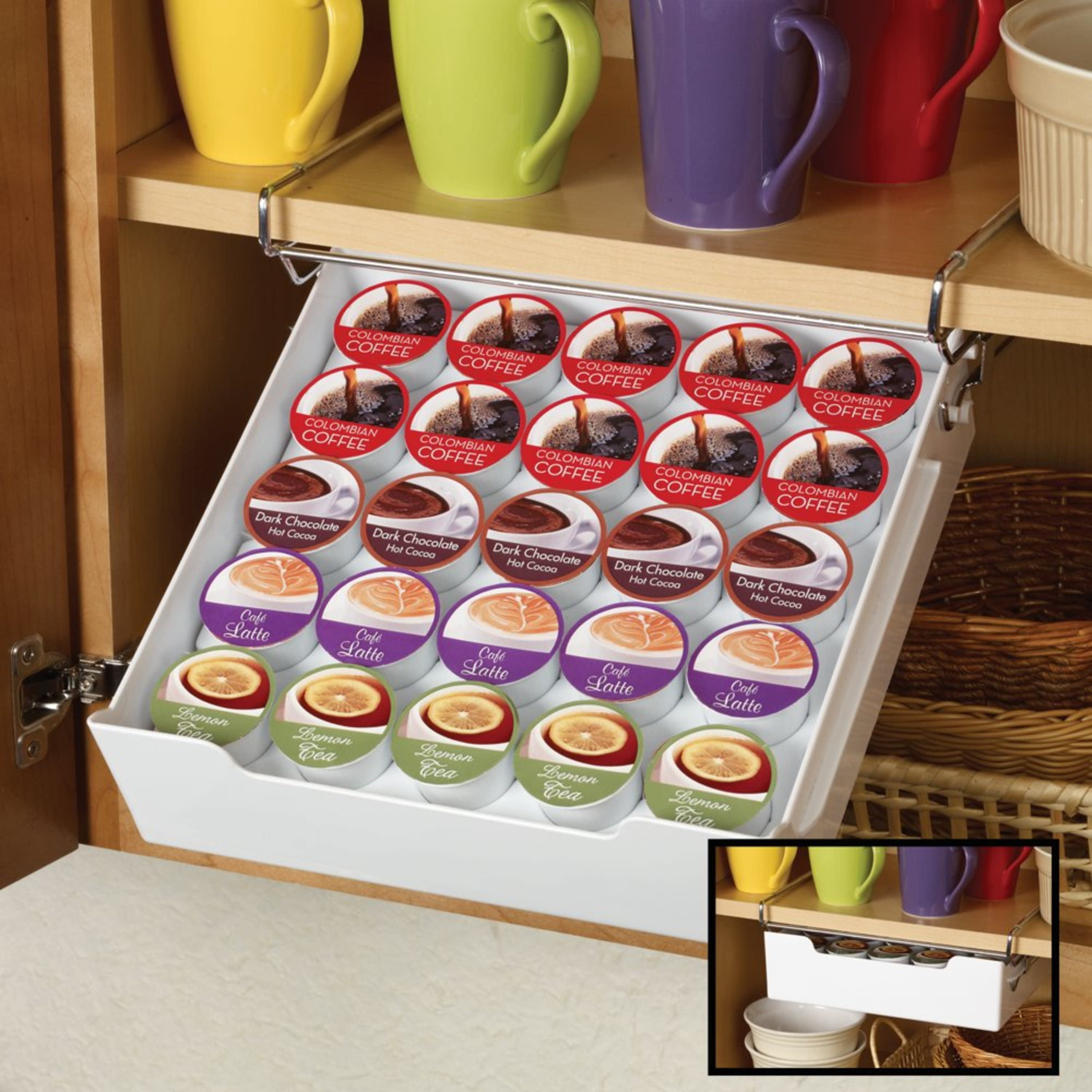 Kamenstein Plastic Extra Drawer 25 Pod Coffee Pod Organizer