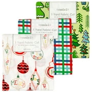 Create It 36"X42" Cotton Holiday Assortment Precut Sewing & Craft Fabric, Multicolor, 3 Pack