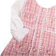 thumbnail image 4 of LYMAYTER Girls Tweed Plaid Dress Toddler Square Neck Puff Long Sleeve Dress Casual Party Princess Dress, 4 of 6