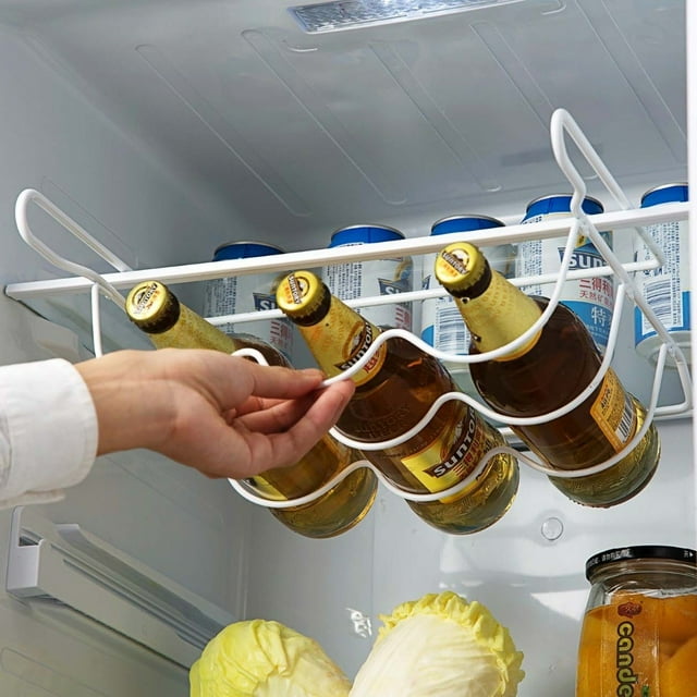 JM Estantes de cocina para refrigerador, latas, portabotellas de cerveza, estantes de hierro forjado, estantes de almacenamiento, estantes de almacenamiento para refrigerador JM