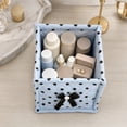 thumbnail image 6 of Dongrere Polka Dot Storage Basket Quilted Fabric Square Makeup Basket Cosmetic Organizer for Women Bathroom Use, 5.5 Inch, Blue, 6 of 7