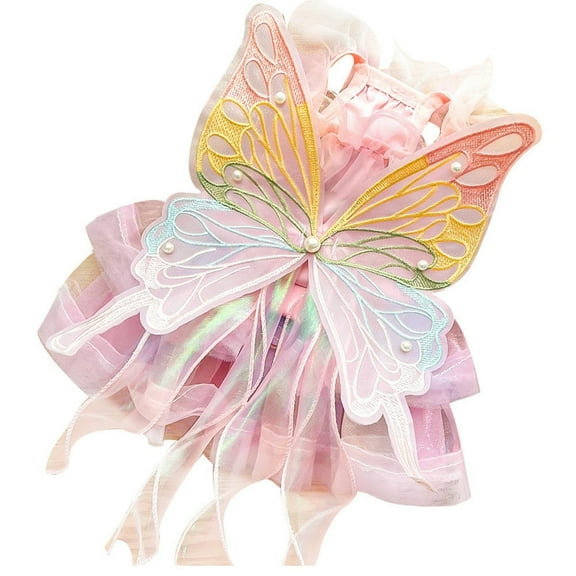 Princess Dog Dresses for Small Dogs - Style Butterfly with Tutu Skirt - Cute Summer Outfits for Puppy Girls - Handmade Pet Wedding Party Dress