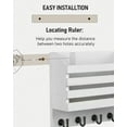 thumbnail image 6 of Key Holder for Wall,Dinosam Double Mail Organizer Wall Mount with Store Shelf and 4 Sturdy Hooks,Hanging Key Rack Hanger for Entryway, Hallway, Bedroom, Living Room and Office,White, 6 of 8