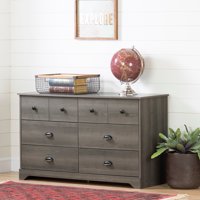 South Shore Volken 6-Drawer Double Dresser, Gray Maple