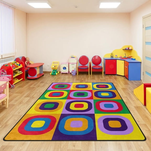 Kids Rug, Classroom Carpets Playmat Rugs - Kids Carpet With Rubber Backing, Colorful Children's Classroom Seating Rug Play Mat Nursery Rugs For Children Bedroom Playroom Elementary-2x3ft