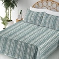 thumbnail image 3 of Ambesonne Bird Print Fitted & Flat Sheet with Shams 4 Pcs Set, Winter Forest Snowy Art, Queen, Cadet Blue Yellow and Grey, 3 of 5