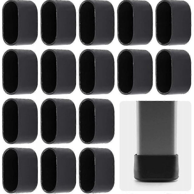 16 protectores para patas de silla, protectores de suelo, protectores de pies, protectores de plástico para sillas plegables, tubos ovalados para patas inclinadas de sillas BFU
