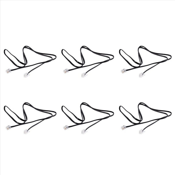 6X RJ11 6P4C Cuerda Cable de Telefono Modem ADSL 1 Metro