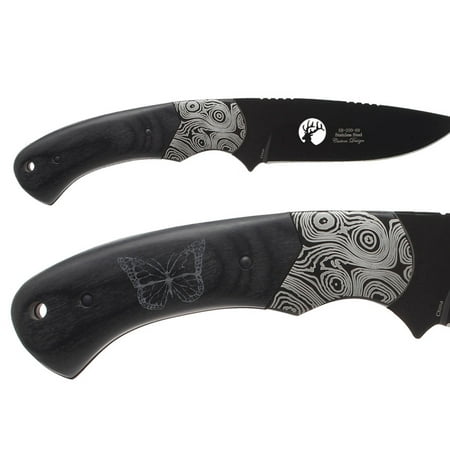 Fixed Blade Elk Ridge Hunting Knife 8.3 Engraved by NDZ Performance - Butterfly