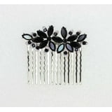 Faship Gorgeous Black Crystal Flower Hair Barrette Clip