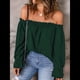 thumbnail image 4 of Blusa Informal Holgada de con Hombros Descubiertos y Volantes de Larga para Mujer. Verde M, 4 of 8
