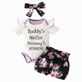 thumbnail image 4 of Xudanell Baby Girl Outfits Ruffle Ribbed Romper Graphic Shorts Headband Newborn Going Home Outfit Girl Summer Clothes White 6-9 Months, 4 of 4