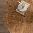 thumbnail image 4 of Antique Round Wood Coffee Table, Farmhouse Cocktail Center Table for Living Room, Thicken Wood Table Top with Cross Metal Base (31.29", Natural+Gold), 4 of 9