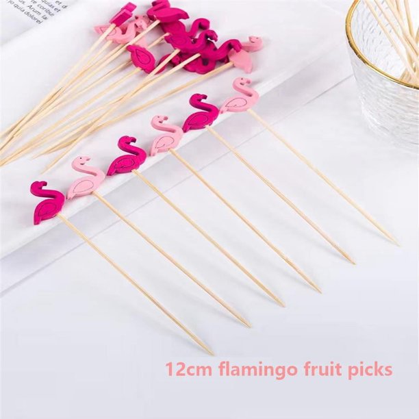 ZHAOCHENG 100 palillos de cóctel, palitos de madera para frutas, tenedores de bambú, brochetas de postre, palillos para cupcakes, aperitivos, pasteles, sándwiches, canapés, bocadillos para fiestas