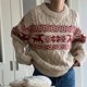 thumbnail image 4 of Suéter de alce encantador Komiyama para mujer, jersey de punto jacquard navideño de colores llamativos, tops Y2k de manga larga, jerseys de primavera e invierno, ropa nueva, 4 of 5