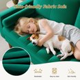 thumbnail image 3 of 3 Seater Sofa Couch, 57 Inch Velvet Loveseat Sofa with Tufted Seat Cushion and Bolster, Mid Century Modern Couch with Solid Wood Legs for Living Room,Bedroom,Office,Apartment,Vintage Green, 3 of 7