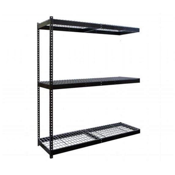 Hallowell DRHC603684-3A-W-ME Rivetwell, Double Rivet Boltless Shelving with Center Support 60 in. W x 36 in. D x 84 in. H 708 Midnight Ebony 3 Levels