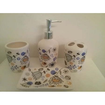 Heavenly Designs Watson Bathroom Accessories - Blue Ceramic Bathroom Set