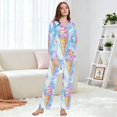 thumbnail image 6 of FORMRS Womens Pajama Set Long Sleeve Top and Pants with Pockets Soft Comfy Lounge Sleepwear, Sizes S-2XL, Watercolor Ice Cream Pattern, 6 of 7