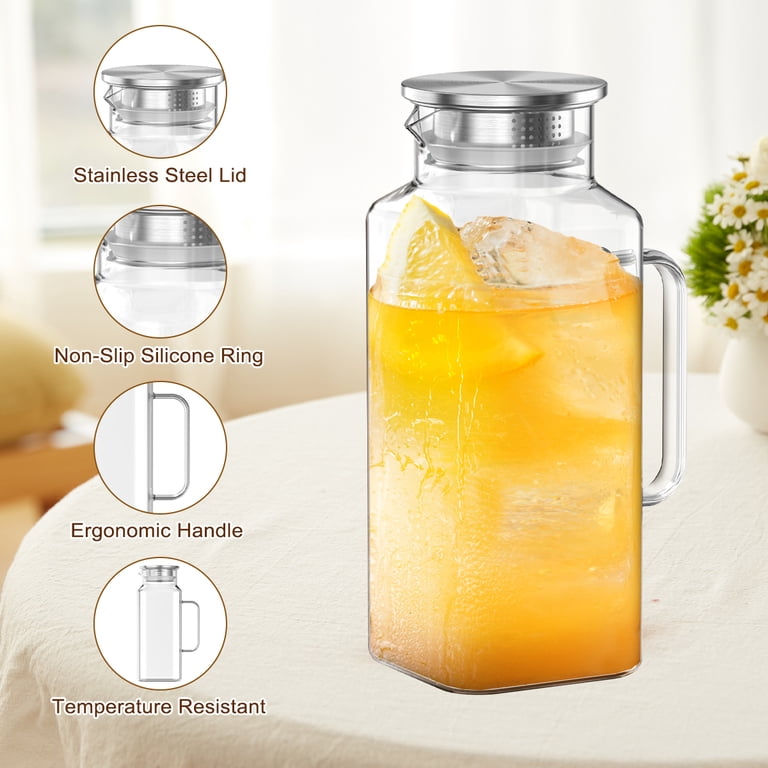 Xueyu 68oz Glass Pitcher with Stainless Steel Lid photo 3