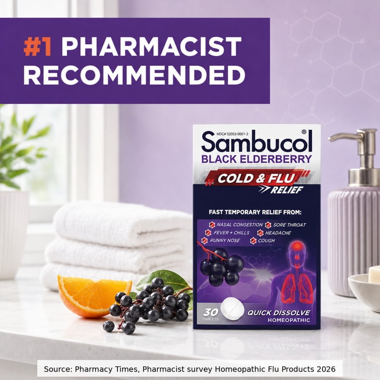 Sambucol Black Elderberry Cold & Flu Relief, 30 Tablets photo 4