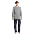 thumbnail image 2 of Hanes Men’s Slub Jersey Top and Ultra Soft Flannel Sleep Pants Set, 2-Piece, Sizes S-5XL, 2 of 5