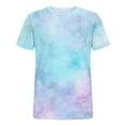 thumbnail image 4 of Dvprdro Men's Tie Dye Short Sleeve T-shirts Fashion Trendy Crew Neck Pullover Tops Casual Gym Sport Workout Tee Light Blue L, 4 of 5