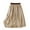 Khaki, variant on Lovskoo Women's Summer Flowy Cotton Linen Skirt Bohemian Elastic Waist A Line Long Maxi Skirt White