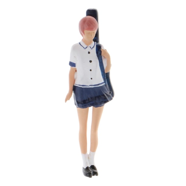 1pc resina pintada a mano 1:64 Escala de carrera personas pequeñas azul Zulema figura de escena de diorama pintado