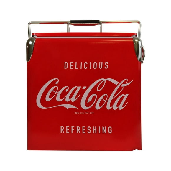 Coca-Cola Glacière portable vintage 18 canettes avec ouvre-bouteille (14 quarts/13 litres), refroidisseur portable pour pique-niques et événements en plein air